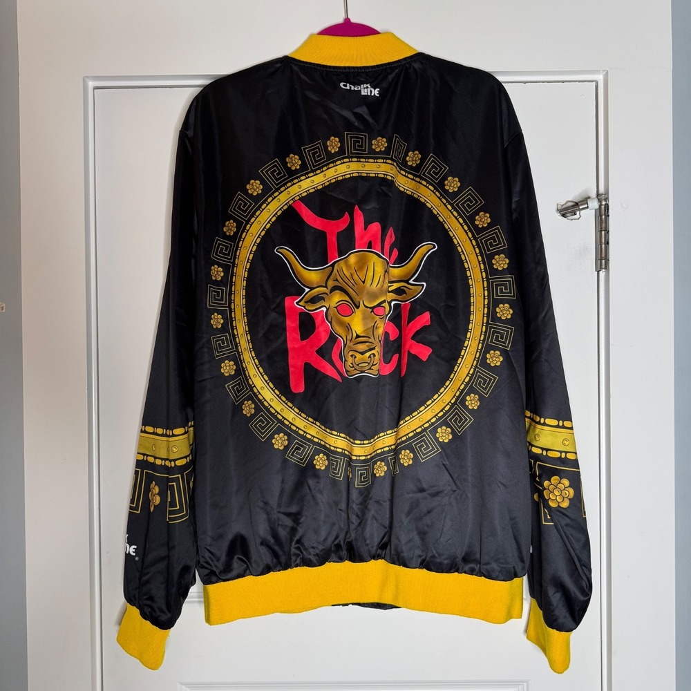 WWE The Rock Retro Fanimation Chalk Line Snap Jacket Sz XL - Picture 6 of 13